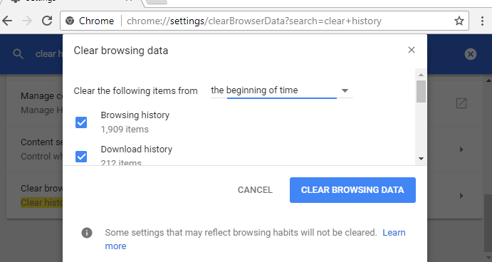 Begini cara menghapus riwayat browsing di Google Chrome