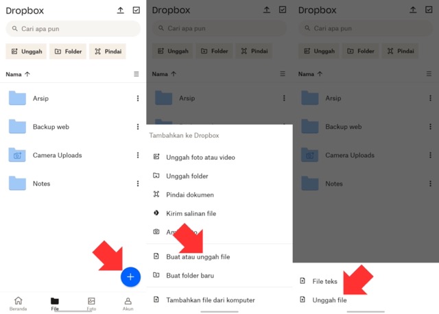 Cara Membagikan File di Dropbox 1