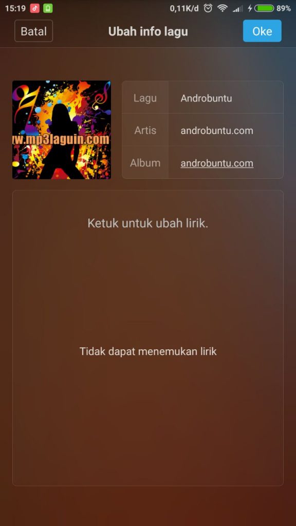 Cara Mengedit Informasi Lagu di Smarthone Android Xiaomi