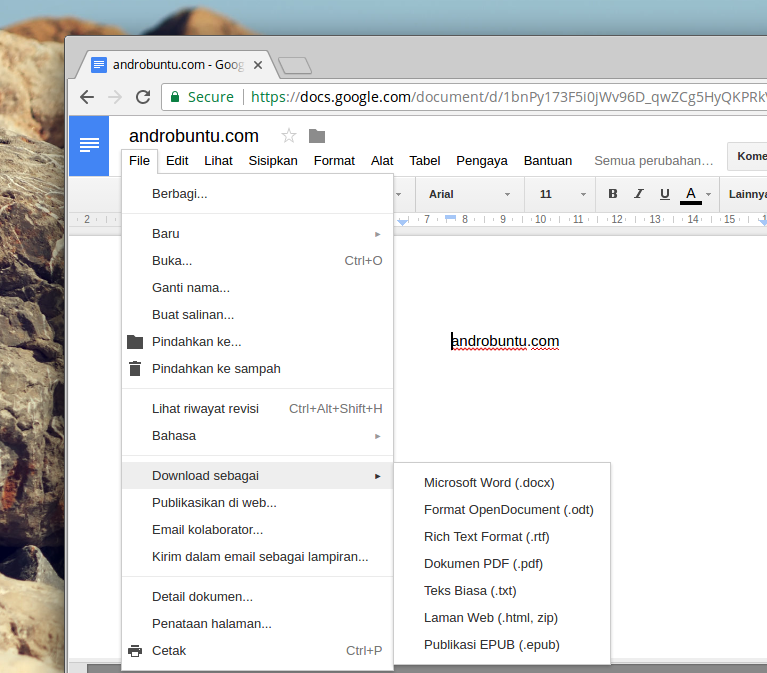 cara mengubah google docs menjadi microsoft word