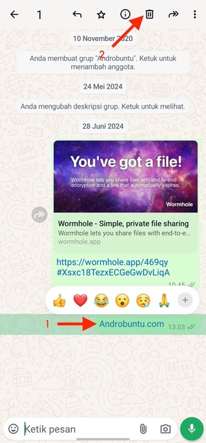 Cara Menghapus Pesan WhatsApp 1
