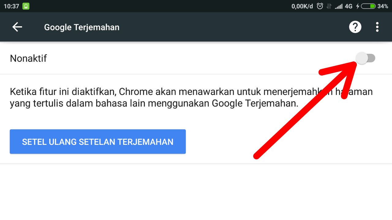 Cara Menonaktifkan Fitur Translate di Google Chrome Android