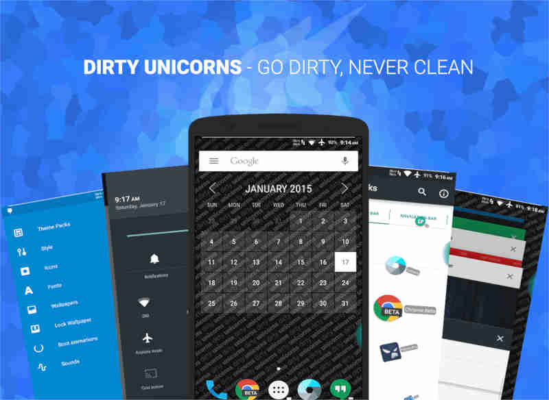 Custom ROM Terbaik Untuk Android Dirty Unicorns