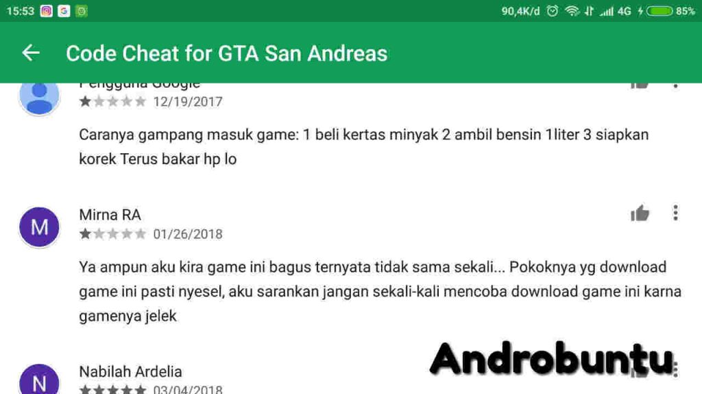 Tipe Pengguna Android Indonesia Saat Berkomentar Di Google Play Store