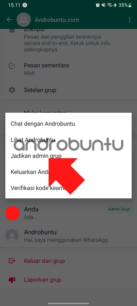 Dia Cara Menjadikan Orang Lain Sebagai Admin Grup WhatsApp by Androbuntu 3