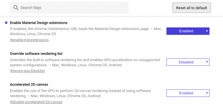 Override software rendering list. Override software rendering list