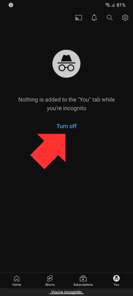 Cara Menggunakan YouTube Incognito 4