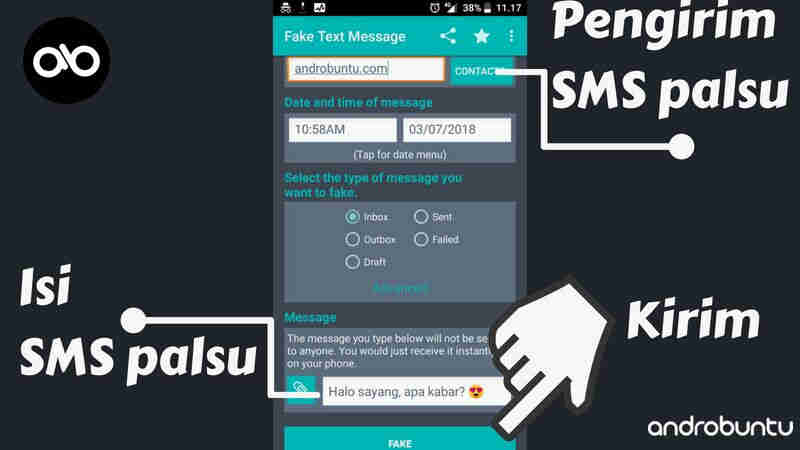 cara membuat sms palsu di android