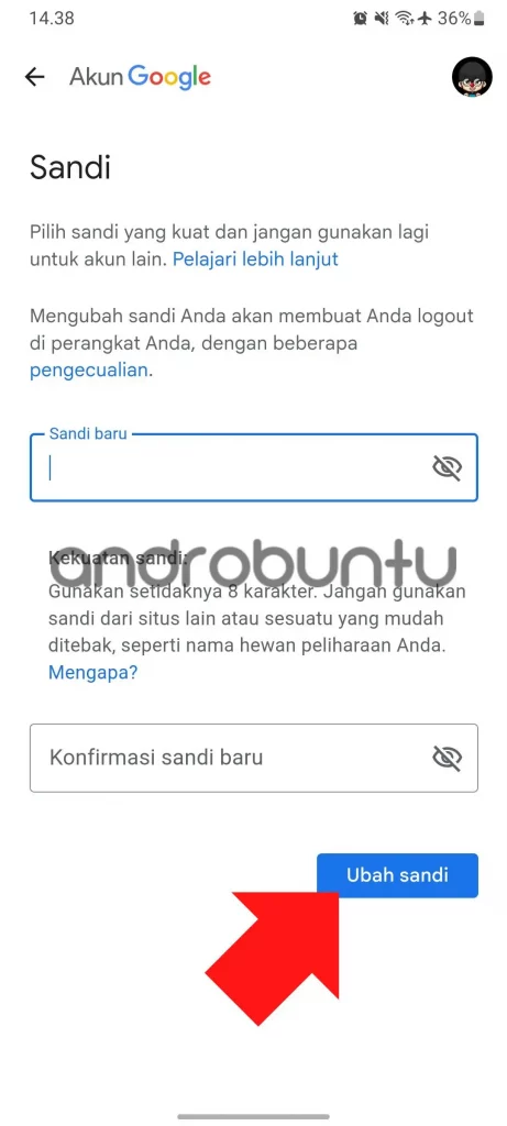 Cara Mengganti Password Gmail by Androbuntu 4