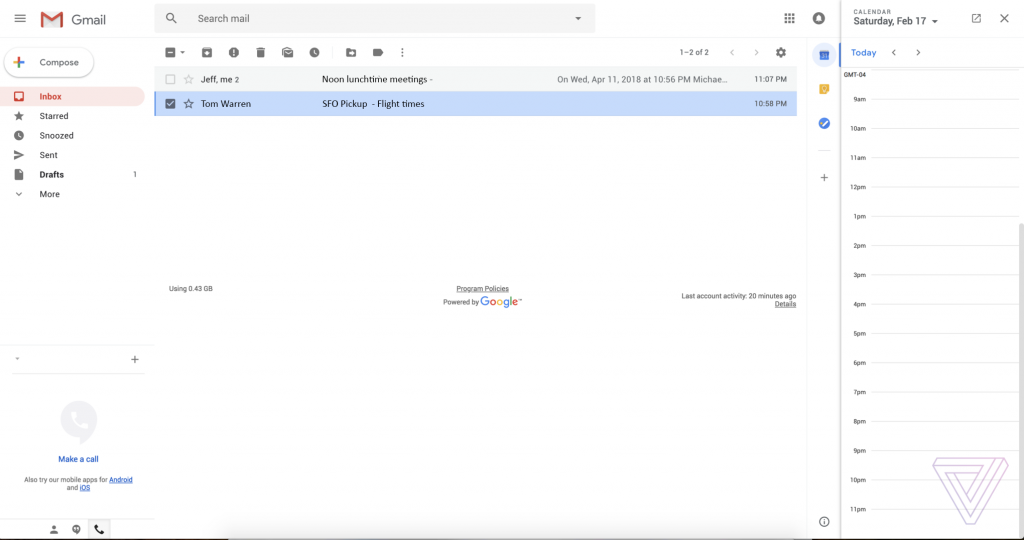 tampilan gmail baru