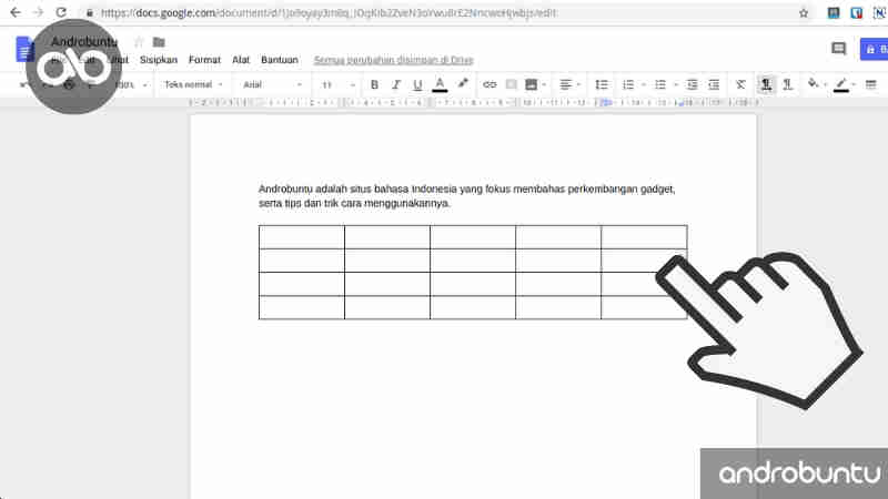 Cara menambah tabel di google docs