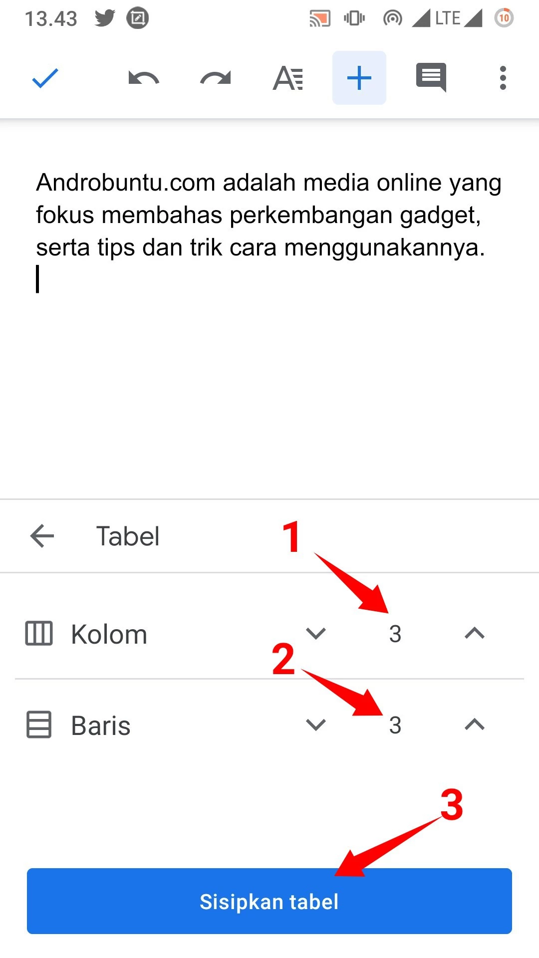 Cara Membuat Tabel di Google Docs 3
