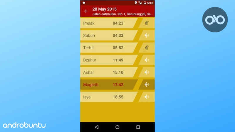 Aplikasi Pengingat Sholat Terbaik Dan Ringan Untuk Android by Androbuntu