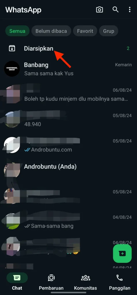 Cara Menyembunyikan Pesan WhatsApp 3