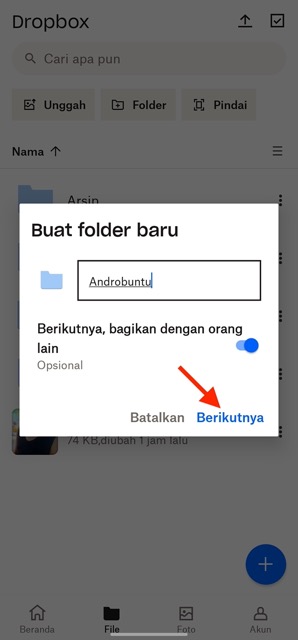 Cara Buat Folder Baru di Dropbox 3