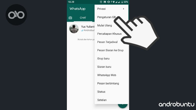 Cara Mengunci WhatsApp Di Android Menggunakan GB WhatsApp by Androbuntu 1