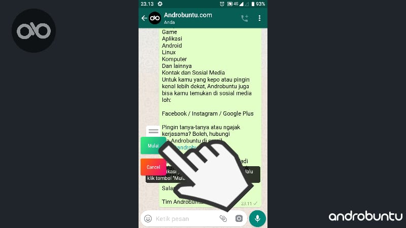 Cara Membuat Screenshot Panjang Chat WhatsApp Di Android by Androbuntu 4