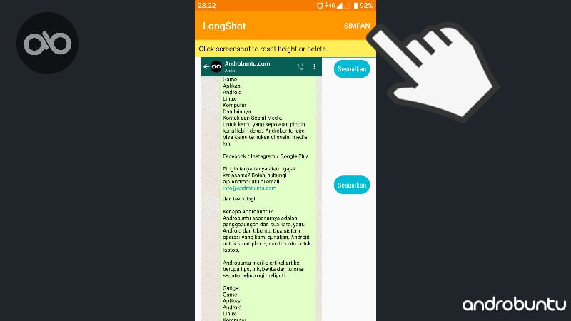 Cara Membuat Screenshot Panjang Chat WhatsApp Di Android by Androbuntu 6