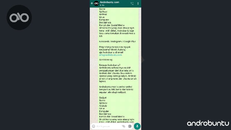 Cara Membuat Screenshot Panjang Chat WhatsApp Di Android by Androbuntu 8