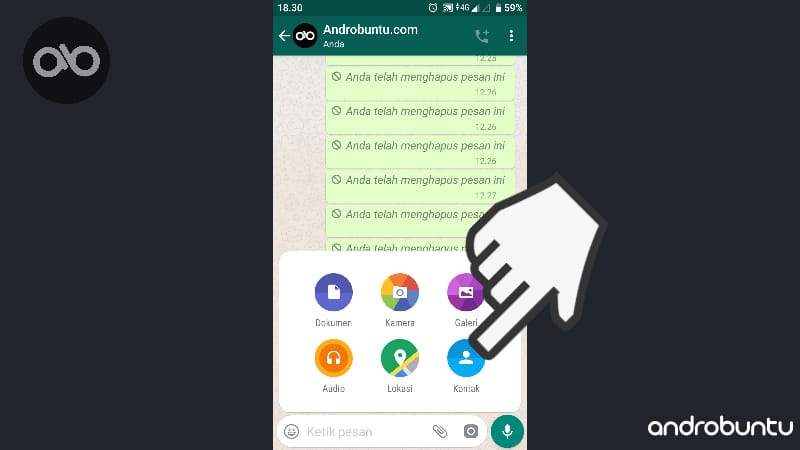 Cara Mengirim Kontak Melalui WhatsApp by Androbuntu 8