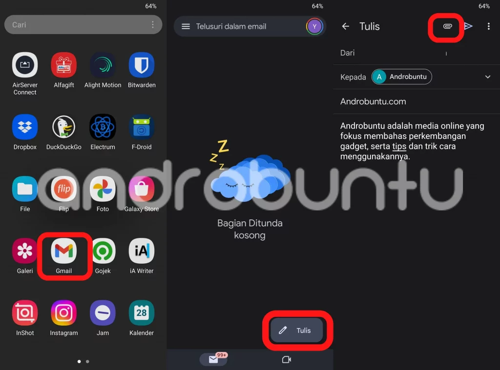 Cara Mengirim Video Melalui Gmail by Androbuntu 1