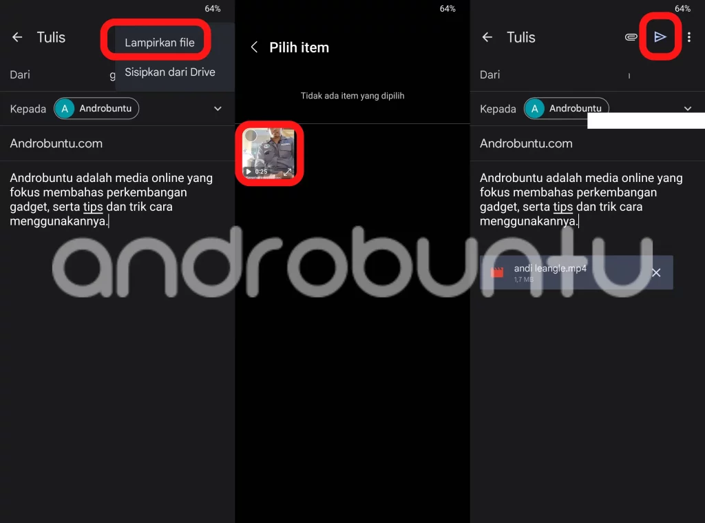 Cara Mengirim Video Melalui Gmail by Androbuntu 2