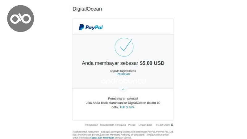 Cara Bayar Tagihan VPS DigitalOcean dengan PayPal by Androbuntu.com 5