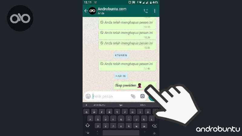 Cara Menarik Pesan di WhatsApp yang Typo atau Salah Kirim by Androbuntu.com 1
