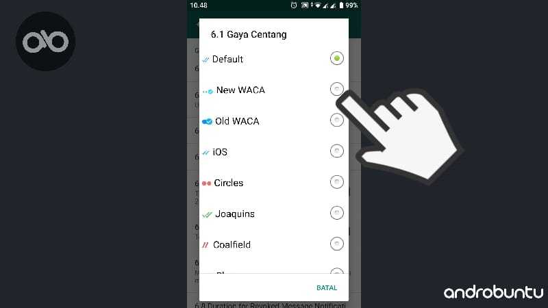Cara Mengubah Tanda Centang Biru dengan Ikon Lain di WhatsApp by Androbuntu.com 3