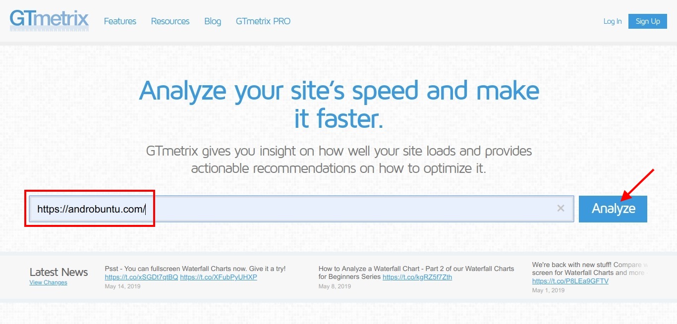 Website Terbaik untuk Mengukur Kecepatan Loading Suatu Website dan Blog by Androbuntu.com 3