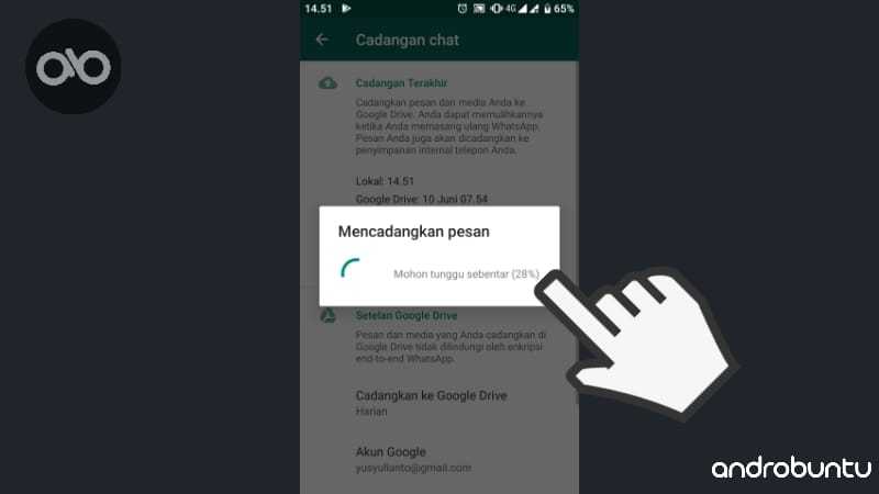 Cara Backup Dan Restore Percakapan WhatsApp Dengan Google Drive by Androbuntu.com 5