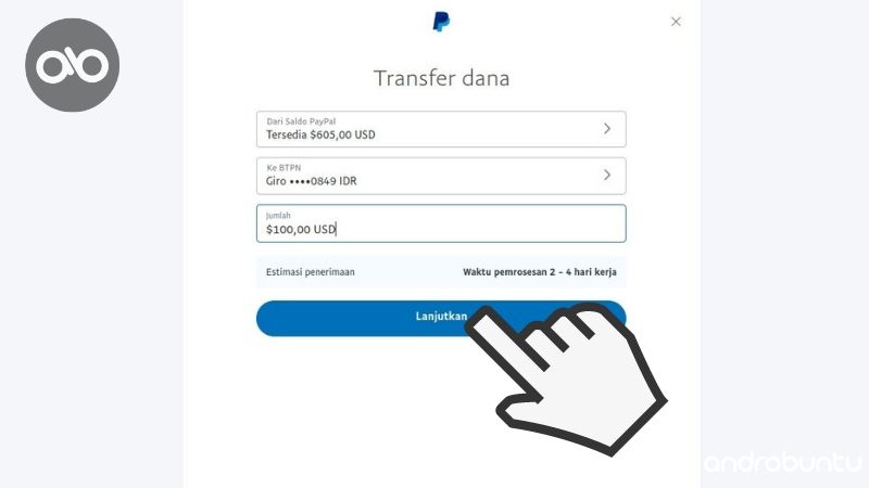 Cara Menarik Uang dari PayPal ke Rekening Bank by Androbuntu.com 6