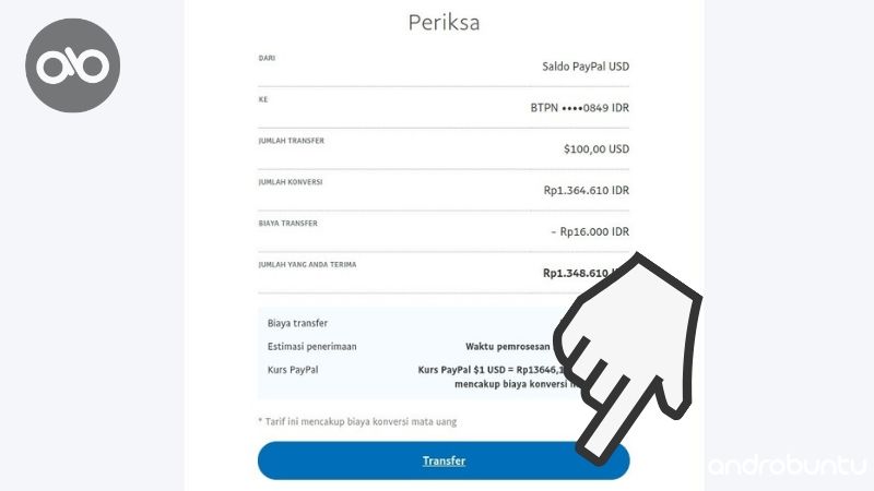 Cara Menarik Uang dari PayPal ke Rekening Bank by Androbuntu.com 7
