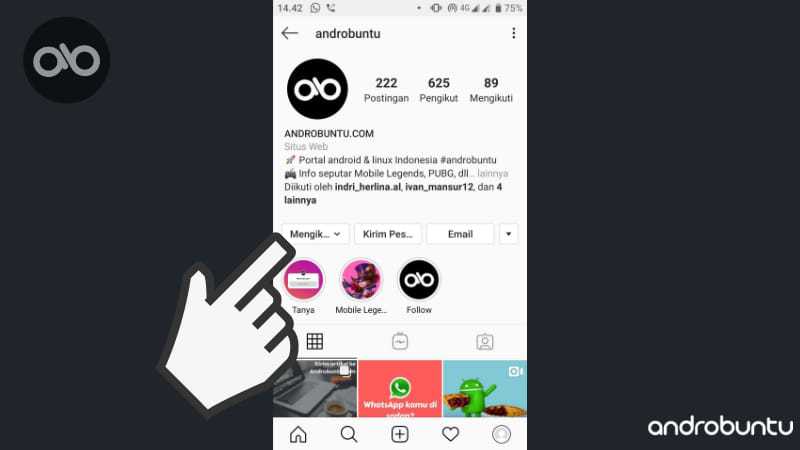 Cara Unfollow Akun Instagram by Androbuntu.com 3