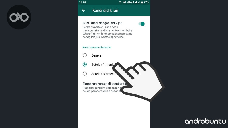 Cara Mengunci WhatsApp dengan Sidik Jari by Androbuntu.com 7