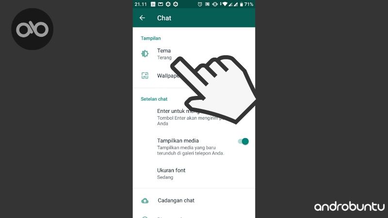 Cara Mengaktifkan Dark Mode di WhatsApp by Androbuntu 3