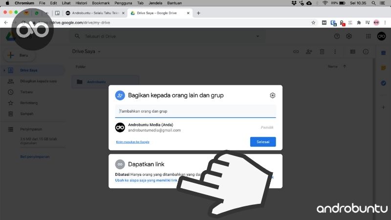 Cara Membuat Folder Google Drive yang Bisa Diakses Semua Orang by Androbuntu 5