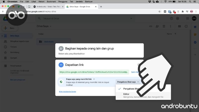 Cara Membuat Folder Google Drive yang Bisa Diakses Semua Orang by Androbuntu 6
