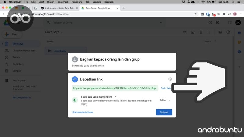 Cara Membuat Folder Google Drive yang Bisa Diakses Semua Orang by Androbuntu 7