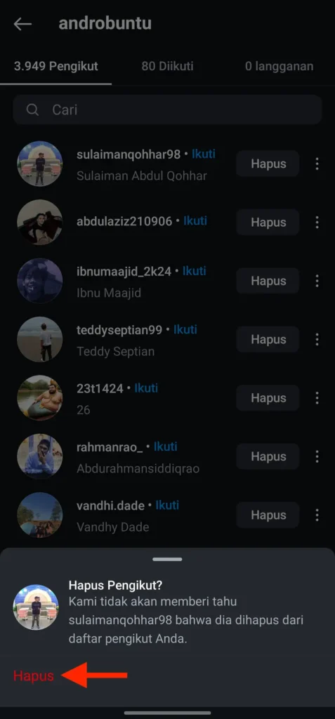 Cara Menghapus Follower Instagram 3