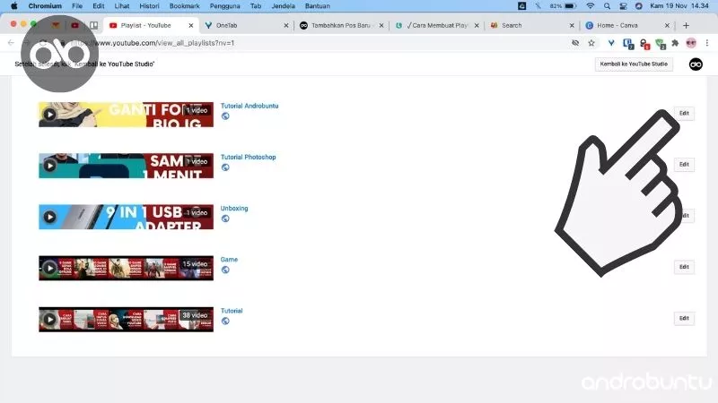 Cara Menghapus Playlist di YouTube by Androbuntu 2