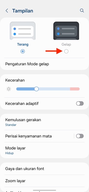 Mode Gelap Android 2