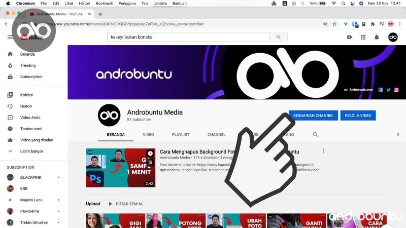 Cara Ganti Nama Channel Youtube di PC by Androbuntu 2