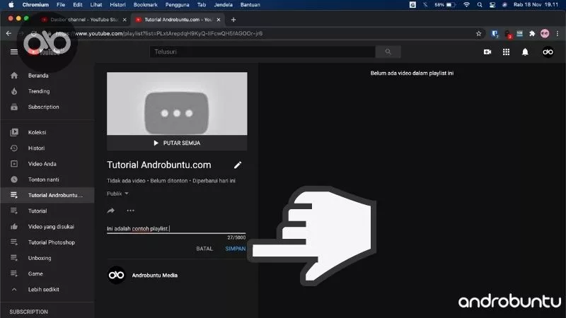 Cara Membuat Playlist di YouTube by Androbuntu 6