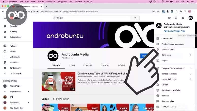 Cara Mengetahui Subscriber Channel YouTube by Androbuntu 1