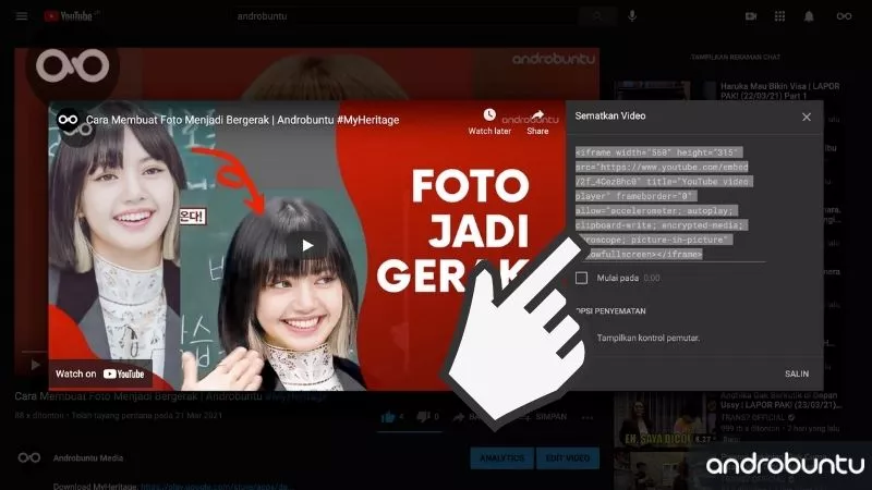 Cara Embed Video YouTube di Web by Androbuntu 5