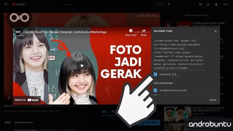 Cara Embed Video YouTube di Web by Androbuntu 8