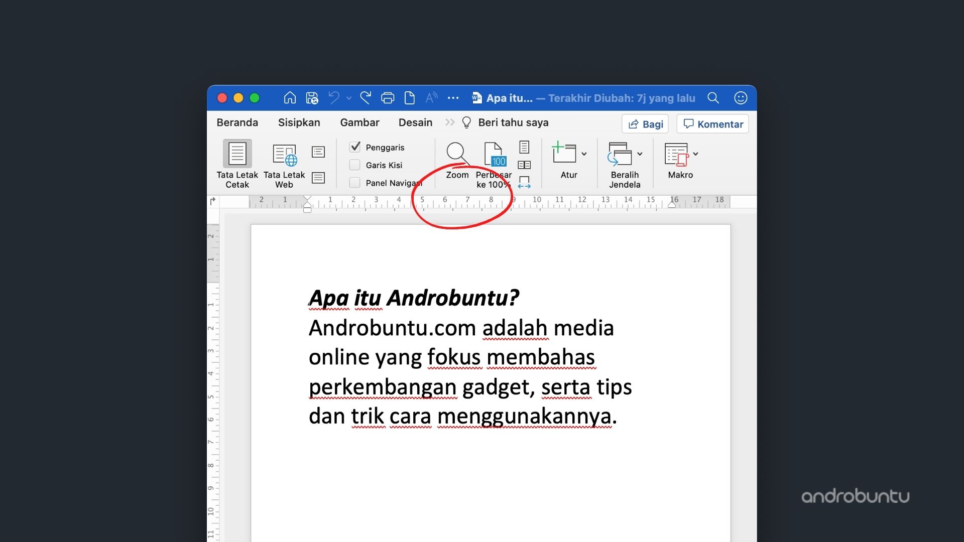Cara Menampilkan Penggaris di Microsoft Word by Androbuntu