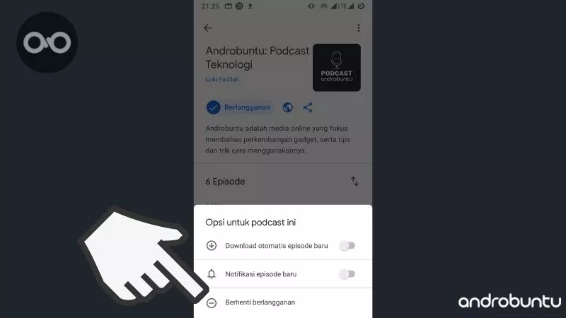 Cara Berlangganan Podcast di Google Podcast by Androbuntu 5