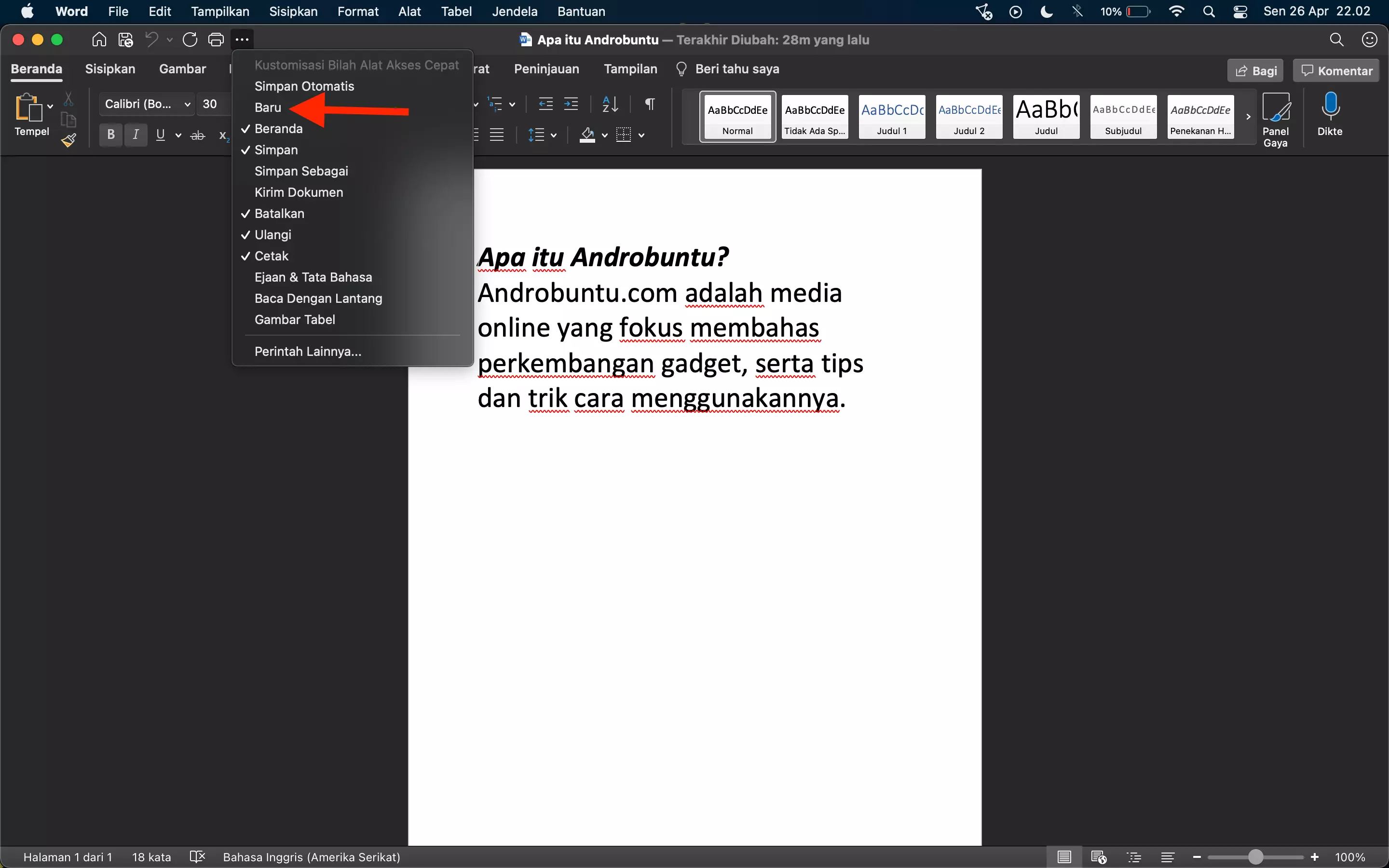 Cara Membuat File atau Dokumen Baru di Microsoft Word by Androbuntu 5